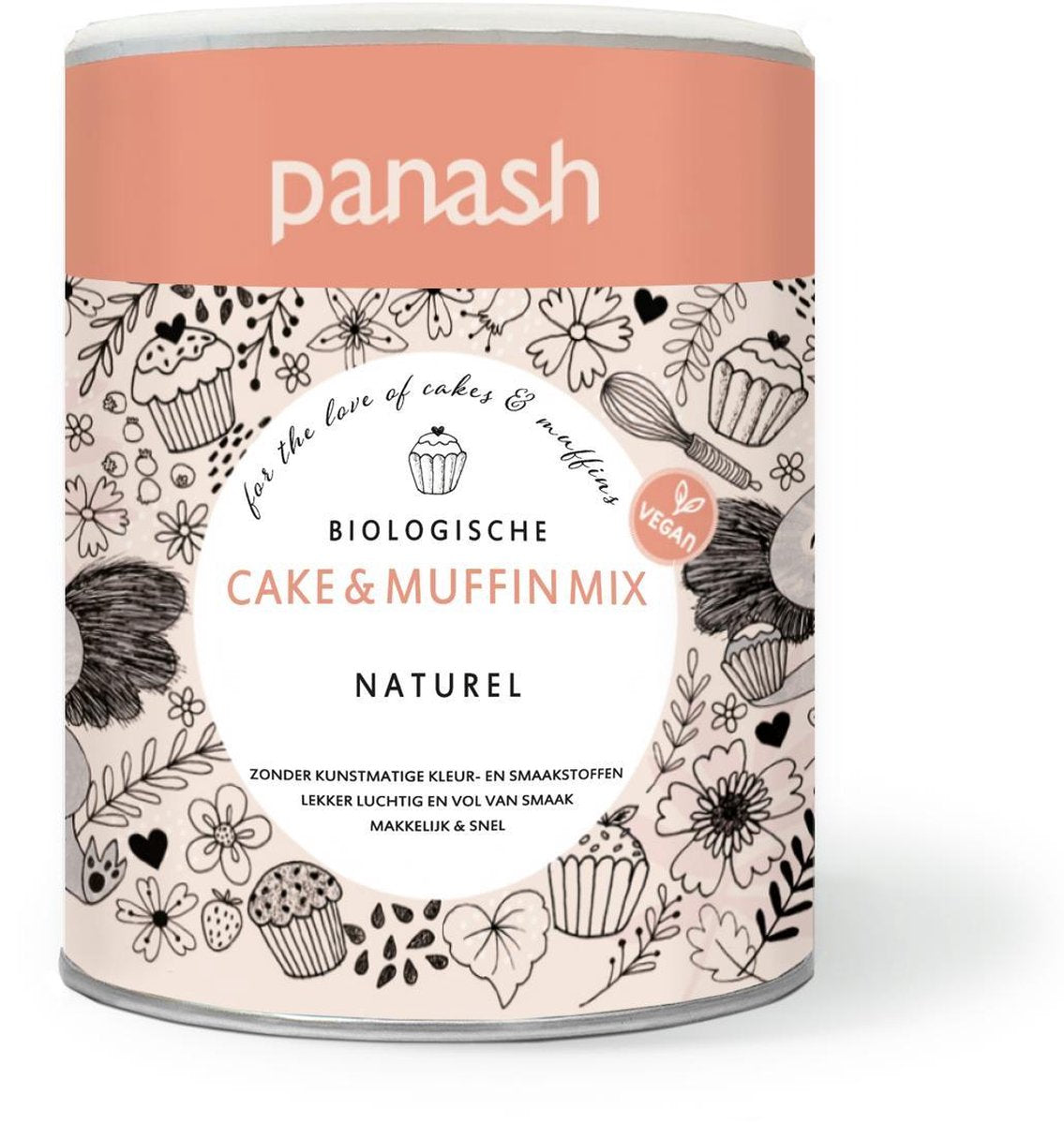 Panash Cake & Muffin Mix Naturel - biologisch & vegan - geen e-nummers - 400 gram bakmix