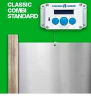 Chickenguard standaard + aluminium luik met houten geleiders