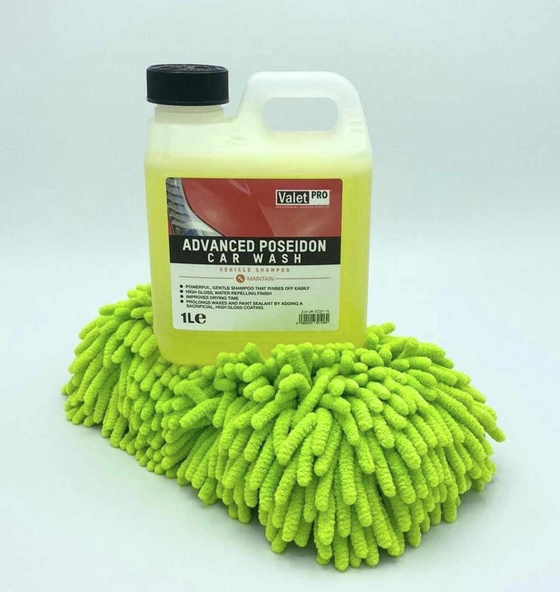 Valet Pro-Advanced poseidon carwash-Geconcentreerde autoshampoo-Voorwas autoshampoo-inhoud:1ltr- met super handige microfiber spons met twee functies