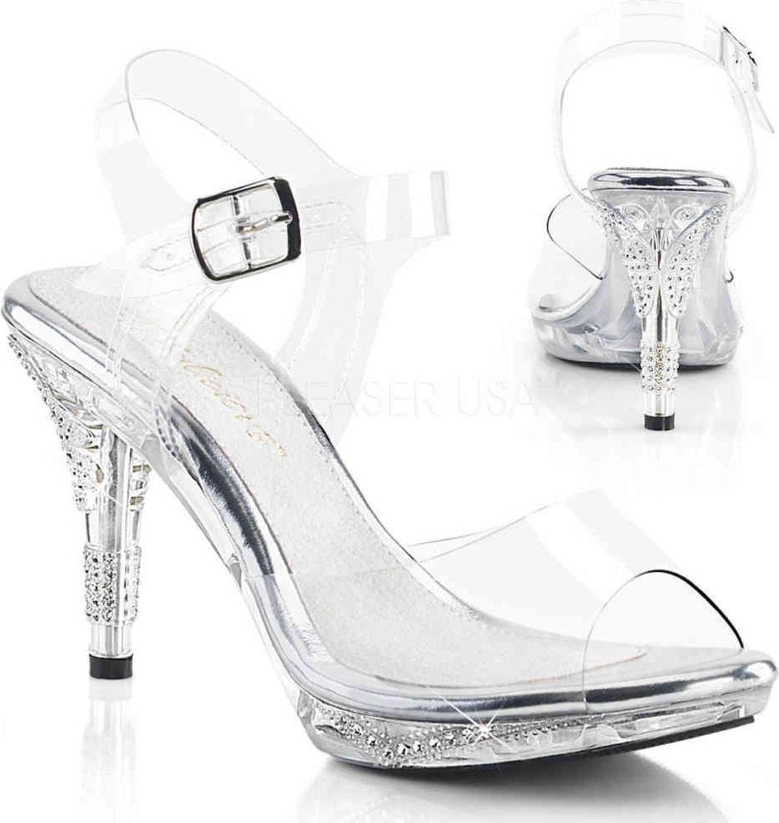 Fabulicious Hoge hakken -36 Shoes- IRIS-408 US 6 Zilverkleurig/Transparant