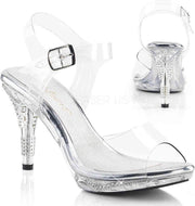 Fabulicious Hoge hakken -36 Shoes- IRIS-408 US 6 Zilverkleurig/Transparant