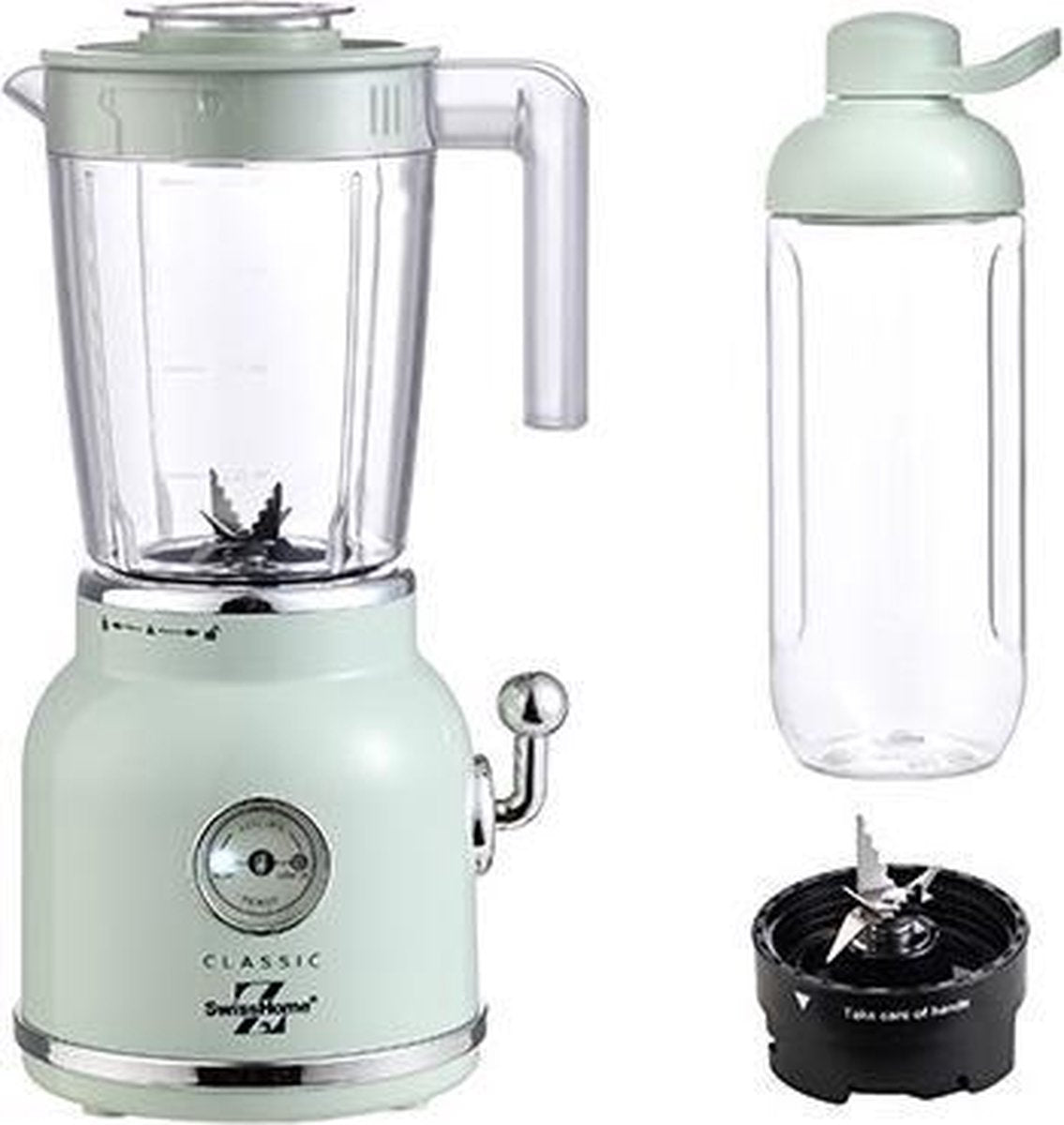 SwissHome Classic 2 in 1 blender SH-6884-GR 800ml groen