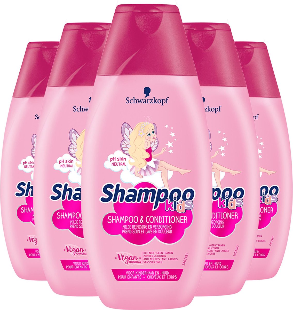 Schwarzkopf Kids Fee Shampoo - 5x 250ml - Voordeelverpakking
