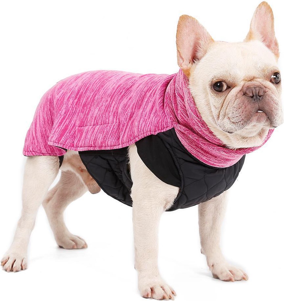 NORDIC STYLE - LANGE NEK SWEATER - OMKEERBAAR - SMALL - ROZE
