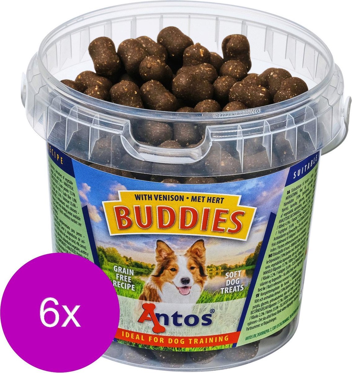 Antos Buddies 400 g - Hondensnacks - 6 x Wild