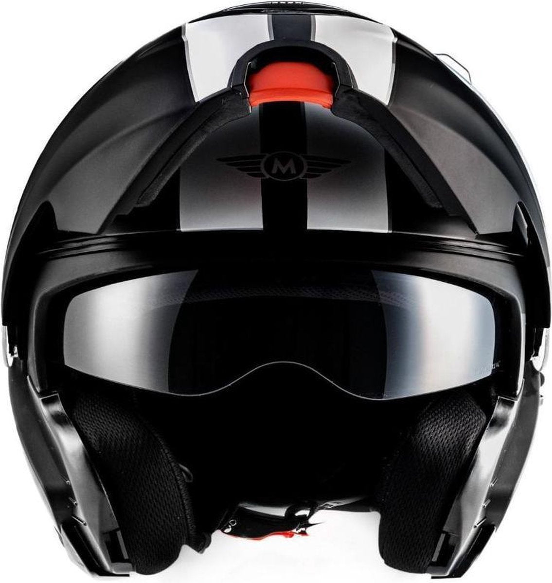 MOTO F20 Racing black systeemhelm Flip-Up scooterhelm