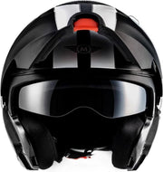 MOTO F20 Racing black systeemhelm Flip-Up scooterhelm