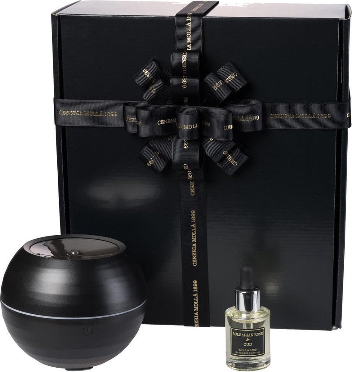 Cereria Mollà 1899 Geschenken set Giftset Cadeau Box doos met Aroma Diffuser met olie Bulgarian Rose & Oud. Trendy Design Compact