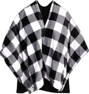 Cosi® Elektrische deken poncho geblokt met 3 warmtestanden 180x130cm | Elektrisch knuffeldeken draagbaar als poncho | Bescherming tegen oververhitting en geschikt voor in de wasmachine | Zacht en duurzaam materiaal | Ideaal voor de koude dagen