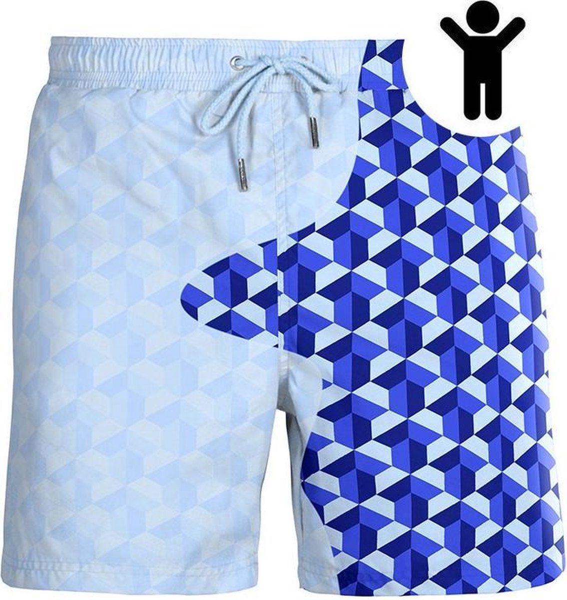 Kids | Geometric | Sapphire | Kleurveranderende zwembroek