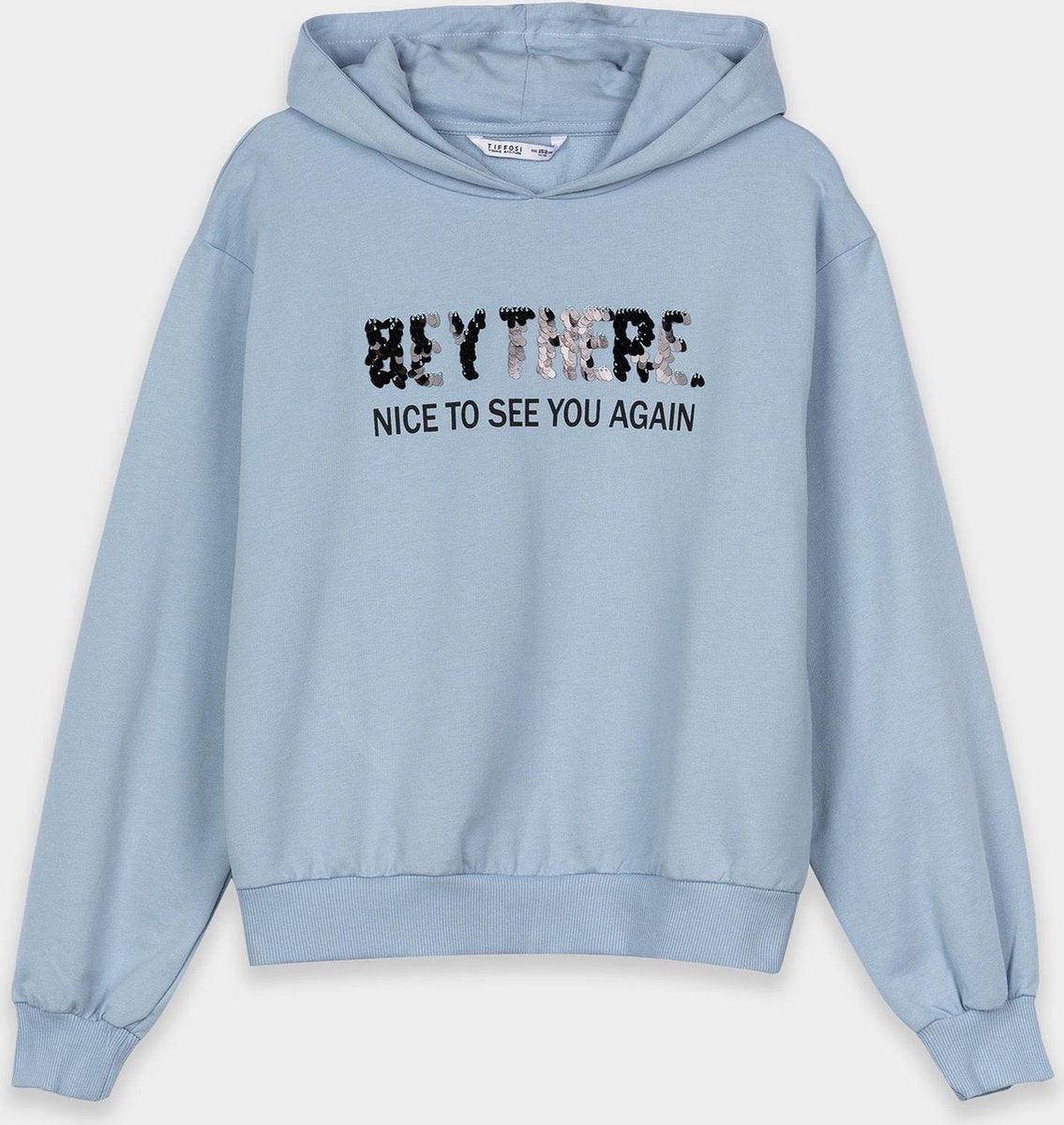 Tiffosi hoody meisjes blauw met pailletten maat 140