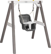 AXI Baby Schommel Grijs/wit met zitje Grijs/wit - FSC hout - 9-36 maanden - met 4 grondankers