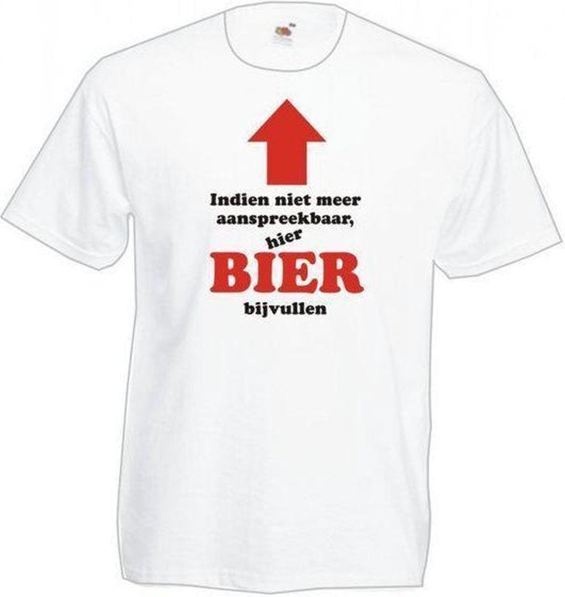 Mijncadeautje Heren T-shirt wit maat XXL Hier BIER bijvullen