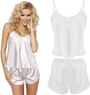 DKaren satijn shortama set - wit/ecru L