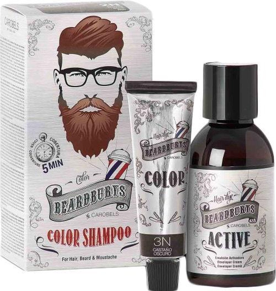 Beardburys Kleurshampoo 3N - voor haar. baard en snor