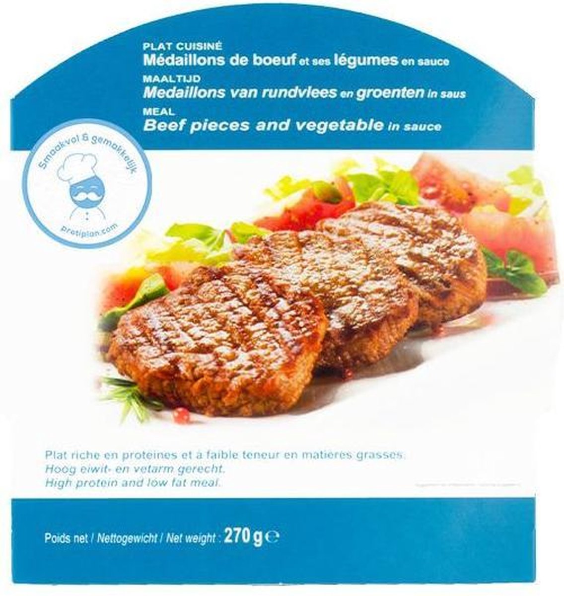 Protiplan | Rundvlees met Groenten | Kant-en-Klaar Maaltijd | 1 x 270 gram  | Snel afvallen zonder poespas!