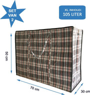 MixMamas Big Shopper / Opbergtas / Waszak XL 70x50cm Set van 2 Zwart