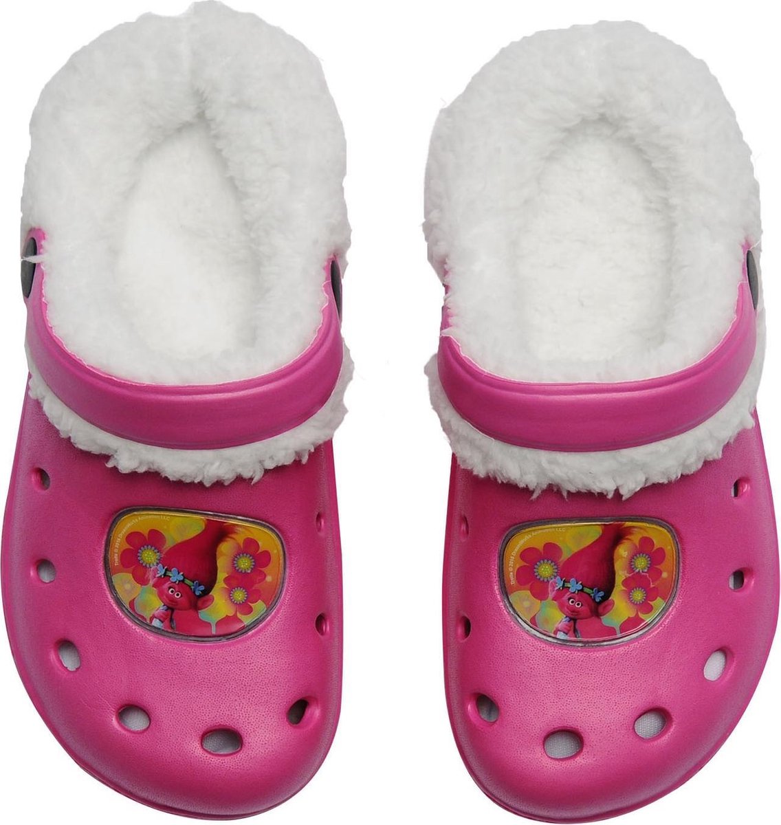 Dreamworks Clog Met Bont Meisjes Pvc/bont Roze/wit Maat 32-33