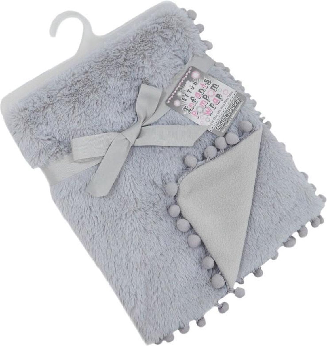 Soft Touch Babydeken Pompom 75 X 100 Cm Grijs