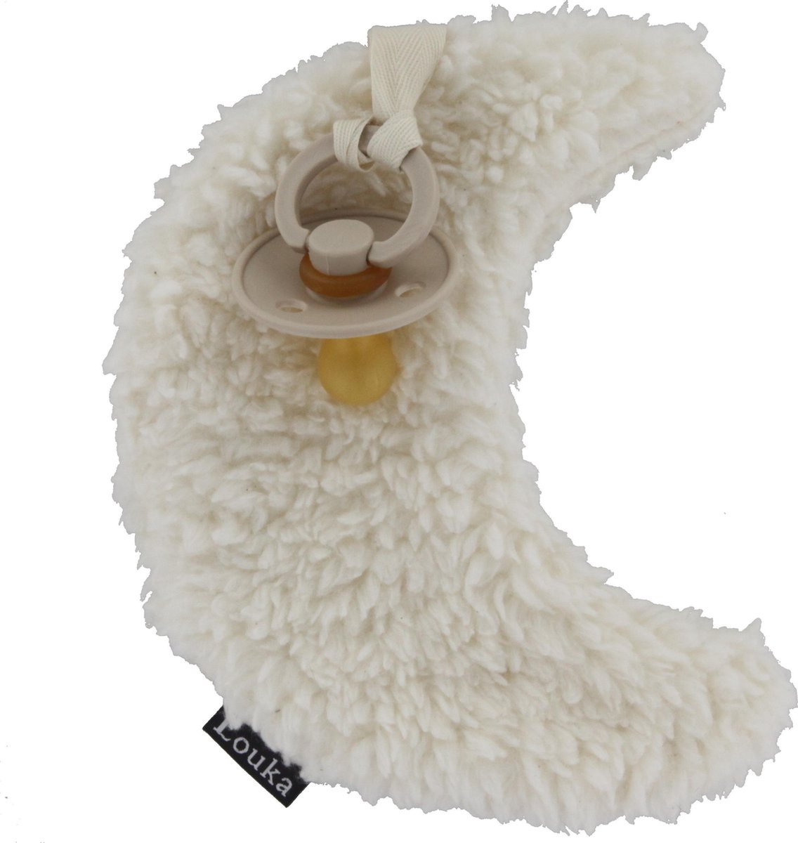 Louka speendoekje maan crème-meisje-jongen-teddy katoen-speenknuffel-excl. Speen