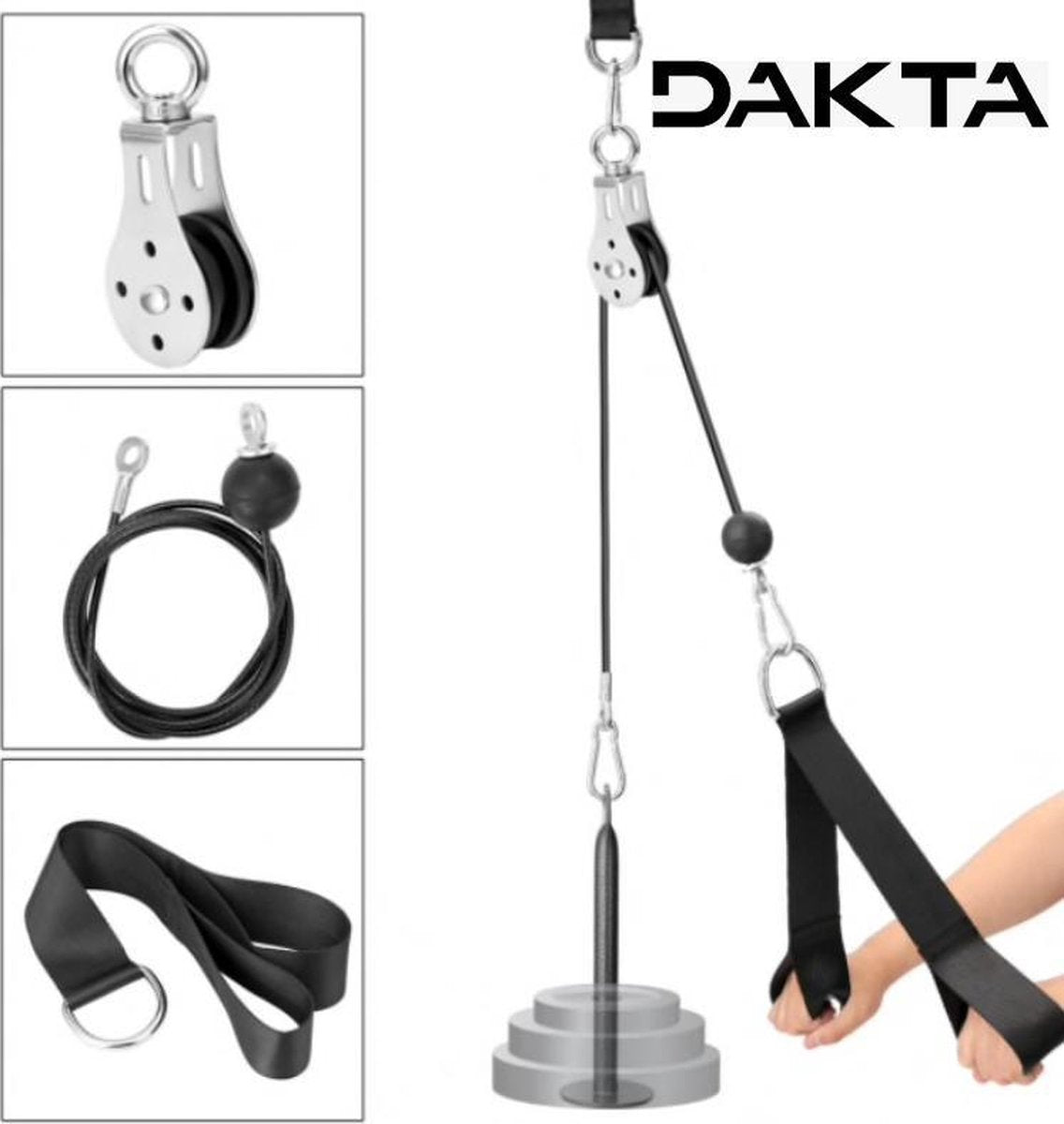 Dakta® Kabelmachine | Arm Krachttraining | Home Gym | Fitness Systeem | Triceps Touw | Kabelsysteem | Pulley