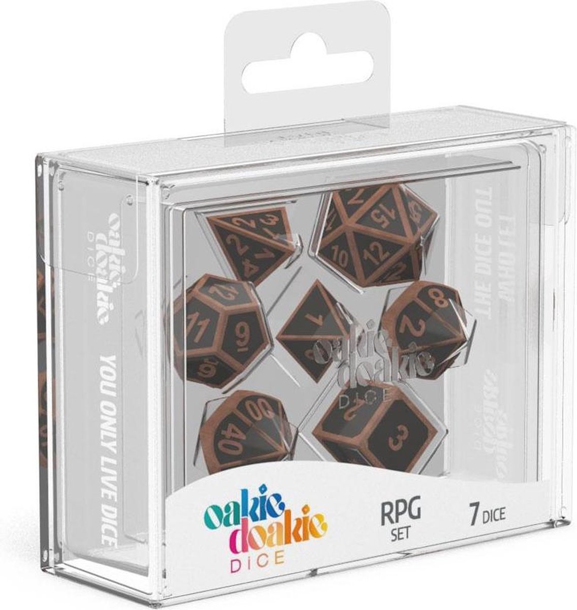 Oakie Doakie Dice RPG Set Metal Dice - Brasstige (7)