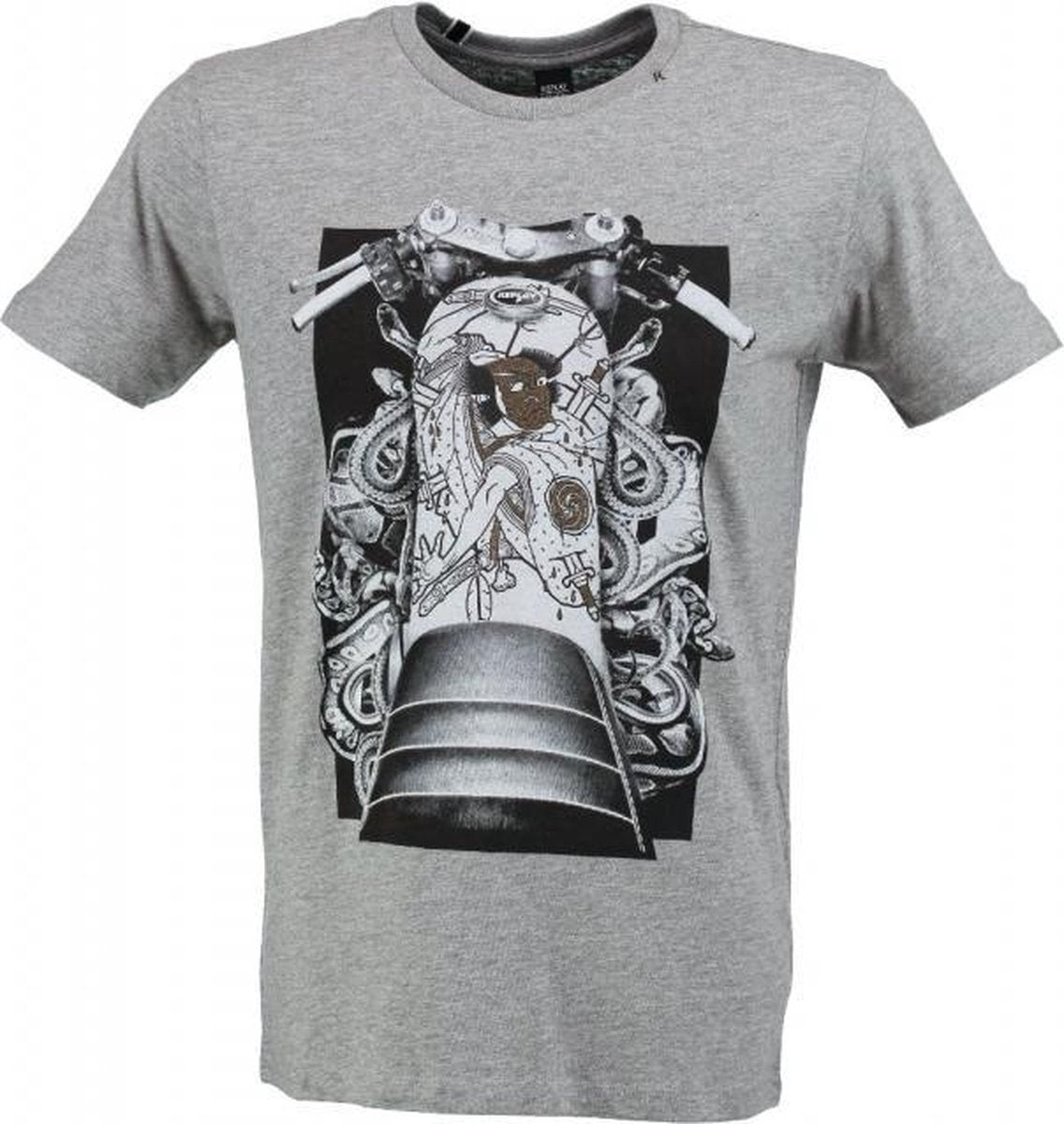 Replay zacht grijs t-shirt valt 1 maat kleiner - Maat S