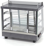 Warmhoudvitrine 96 Liter - 3 Etages - 67 cm - RVS - Temperatuur 30 tot 90 Graden - met 3 Roosters - Schuifdeuren - Horeca Warmhoudkast - Maxima