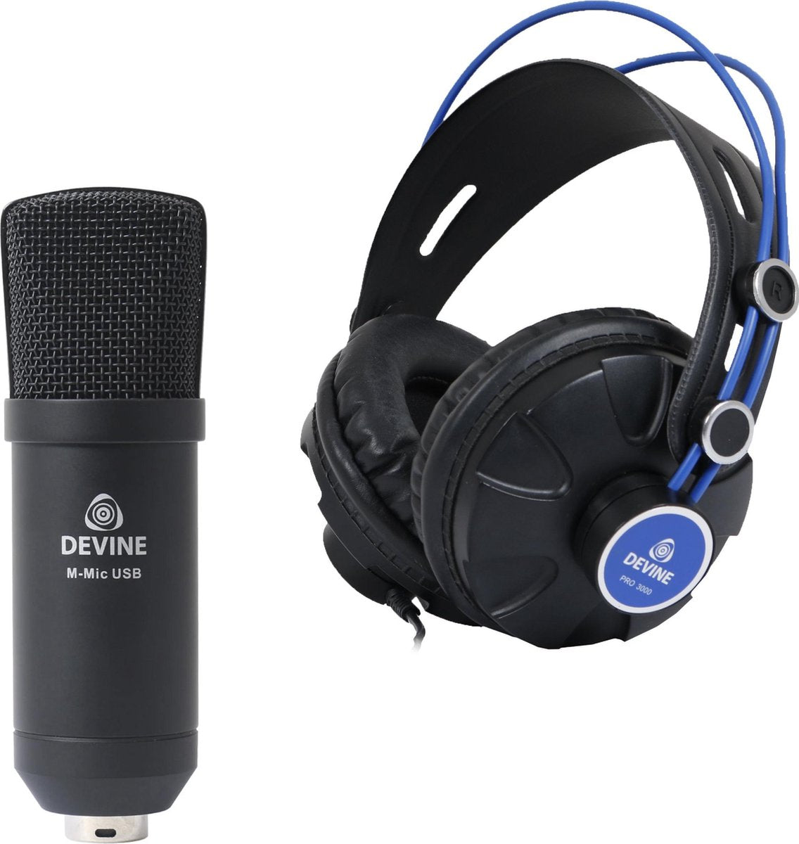 Devine M-Mic USB BK + Devine Pro 3000 hoofdtelefoon