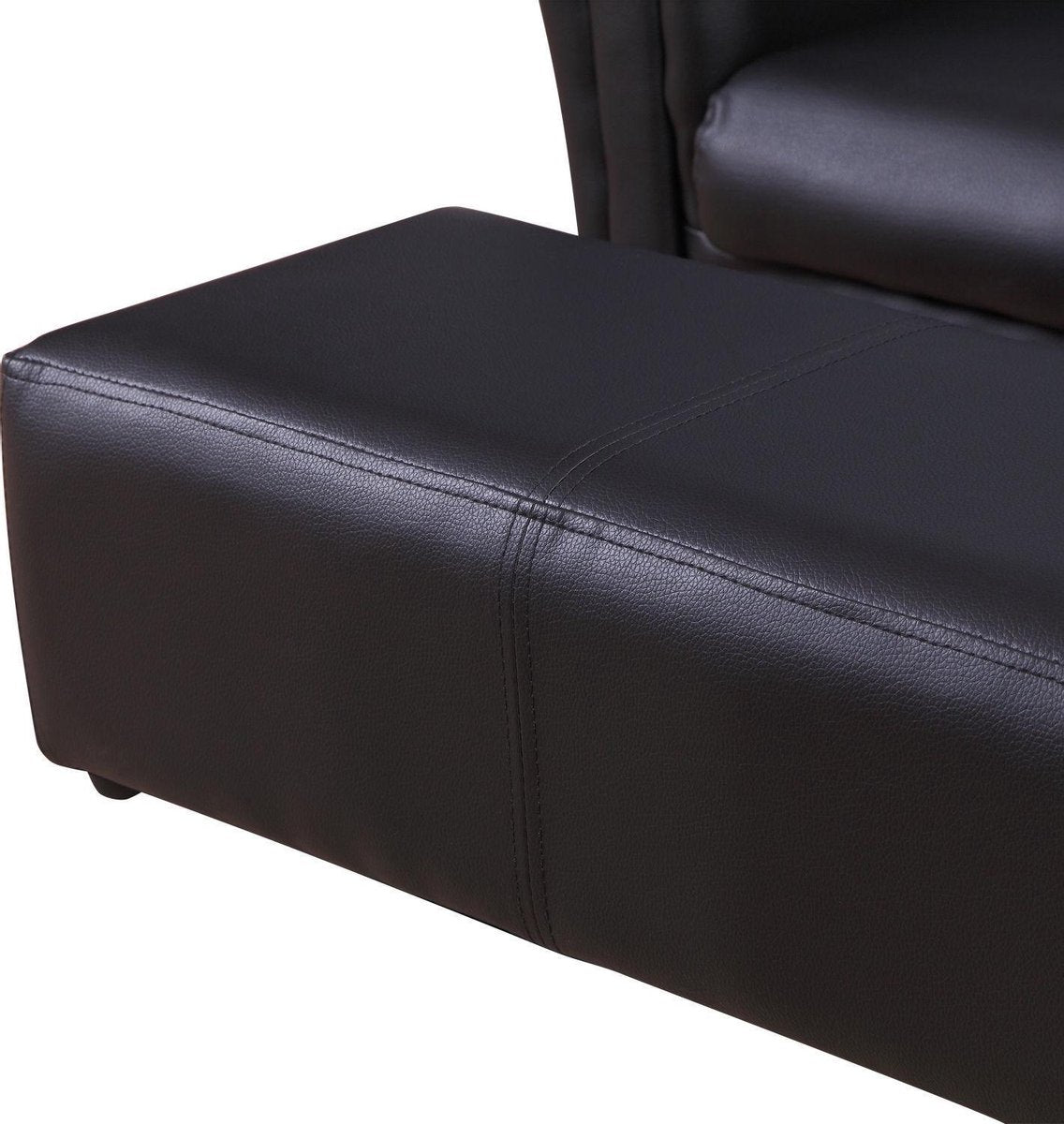 HOMdotCOM Kinderzetel/sofa met voetenbank PVC zwart