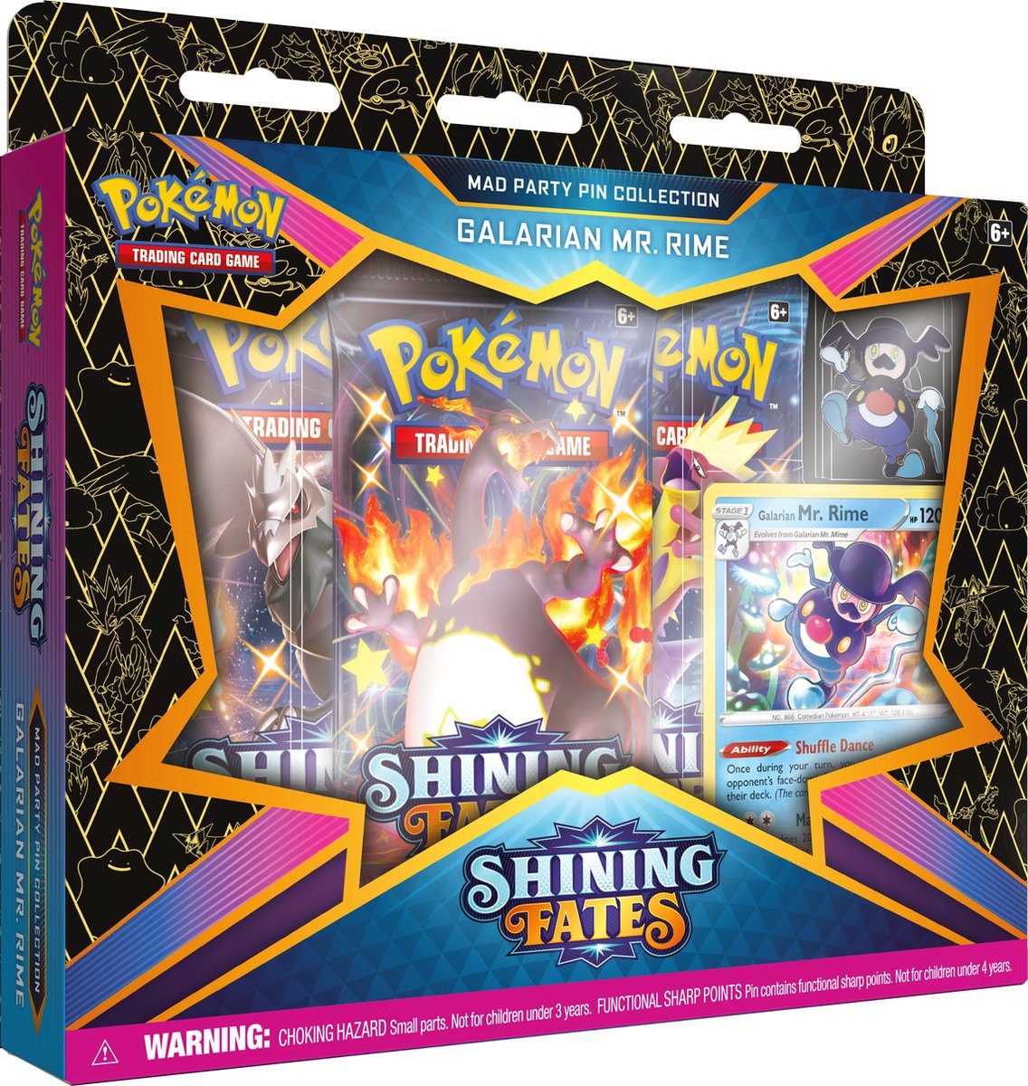 Pokémon Shining Fates Mad Party Pin Box - Galarian Mr.Rime - Pokémon Kaarten