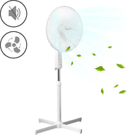 Staande ventilator met drie snelheden 50W 120x60x60 cm wit