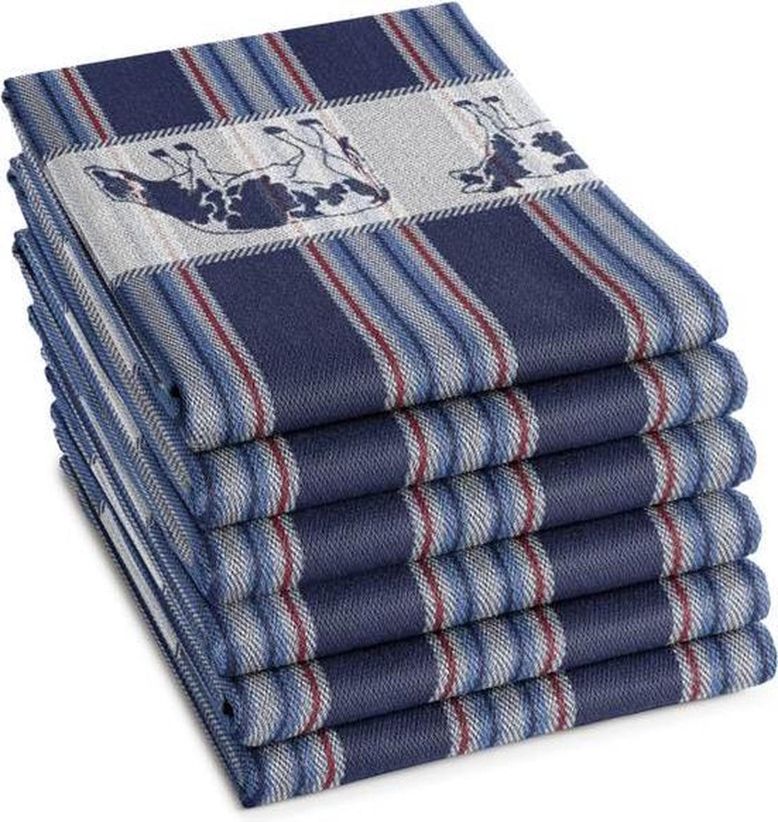 DDDDD Friesan - Theedoek - 60x65 cm - Set van 6 - Blue