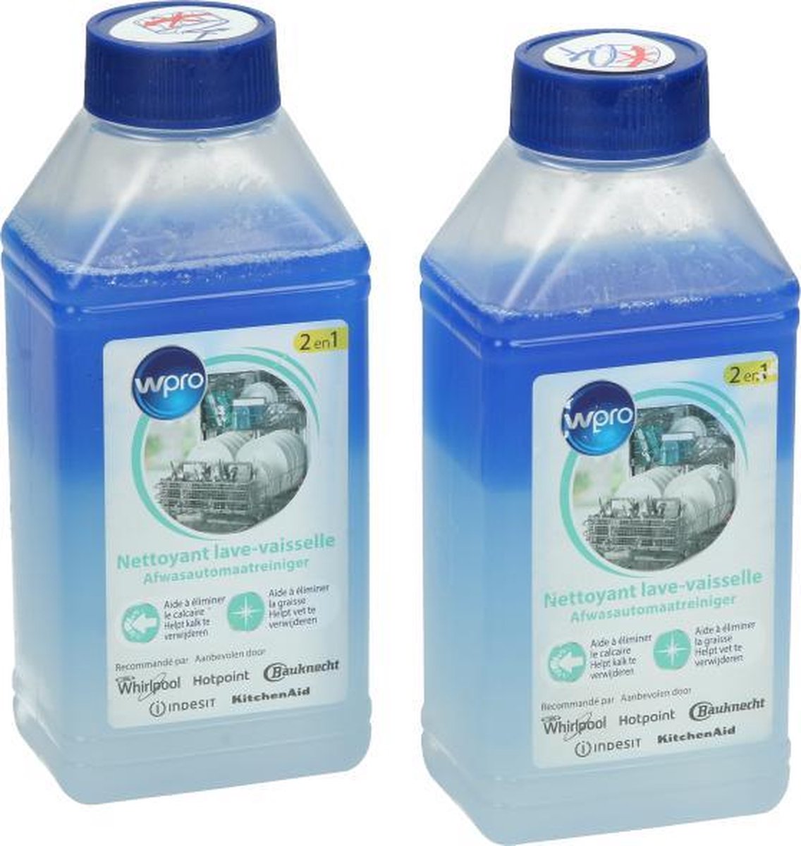Reiniger machinereiniger en ontkalker antikalk voor vaatwasser vaatwasmachine 2x 250ml afwasautomaatreiniger