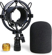 AT2020 Shock Mount met popbescherming - microfoonspin met windshield vermindert trillingsgeluiden voor Audio Technica AT2020 AT2035 ATR2500