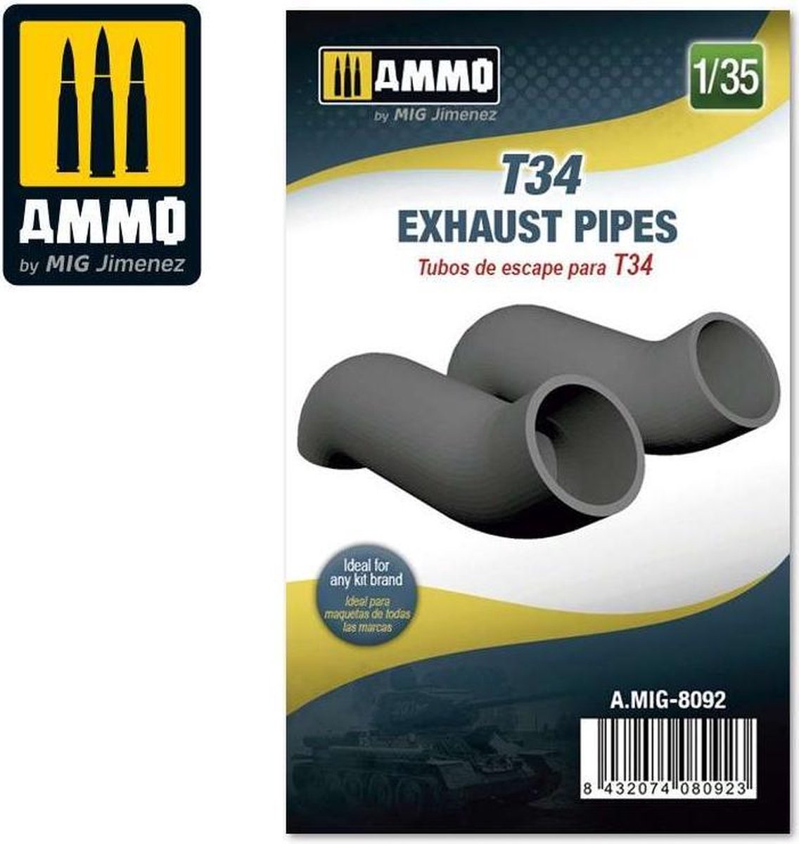 Mig - 1/35 T34 Exhaust Pipes - MIG8092 - modelbouwsets