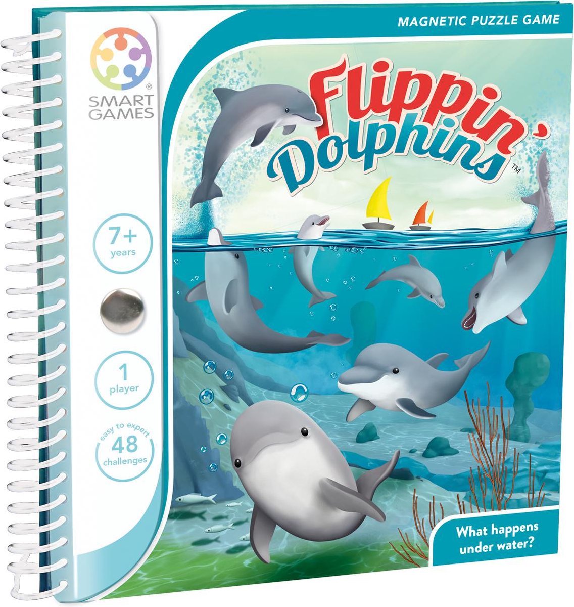 SmartGames Flippin' Dolphins - magnetisch reisspel met 48 opdrachten