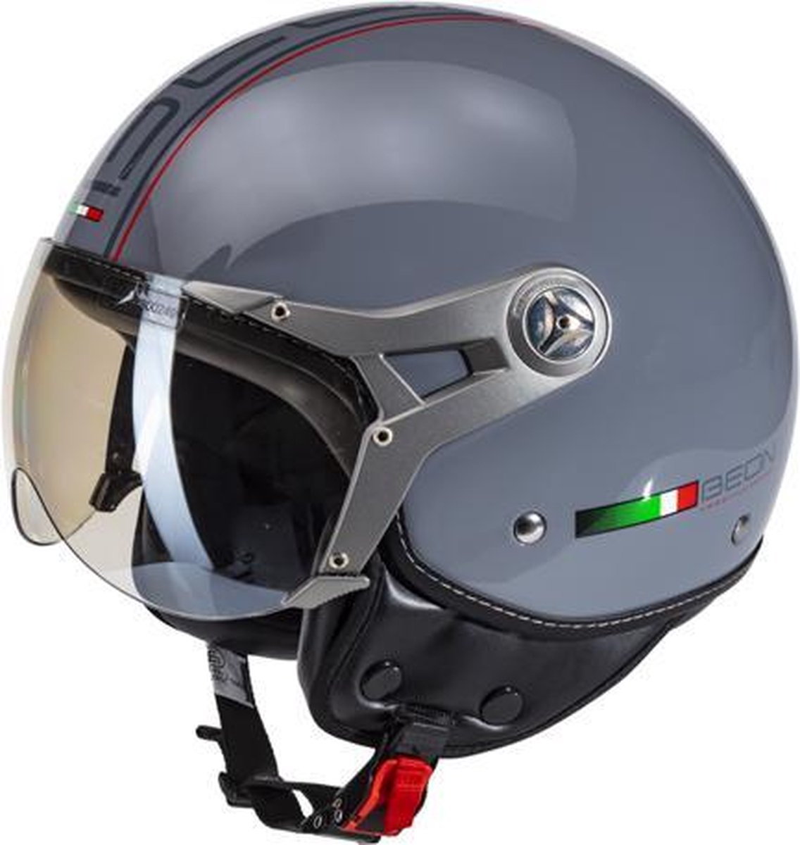 Beon Design Scooterhelm Motorhelm Luxe Nardo Grey - Maat XL / 60 cm
