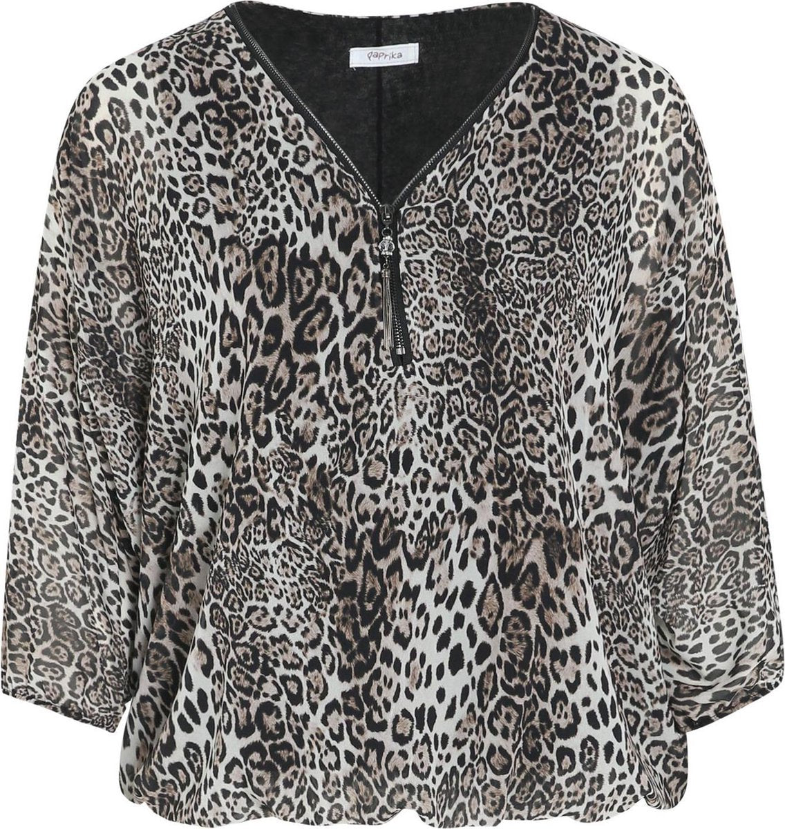 Blouse in crêpe met dierenhuidprint