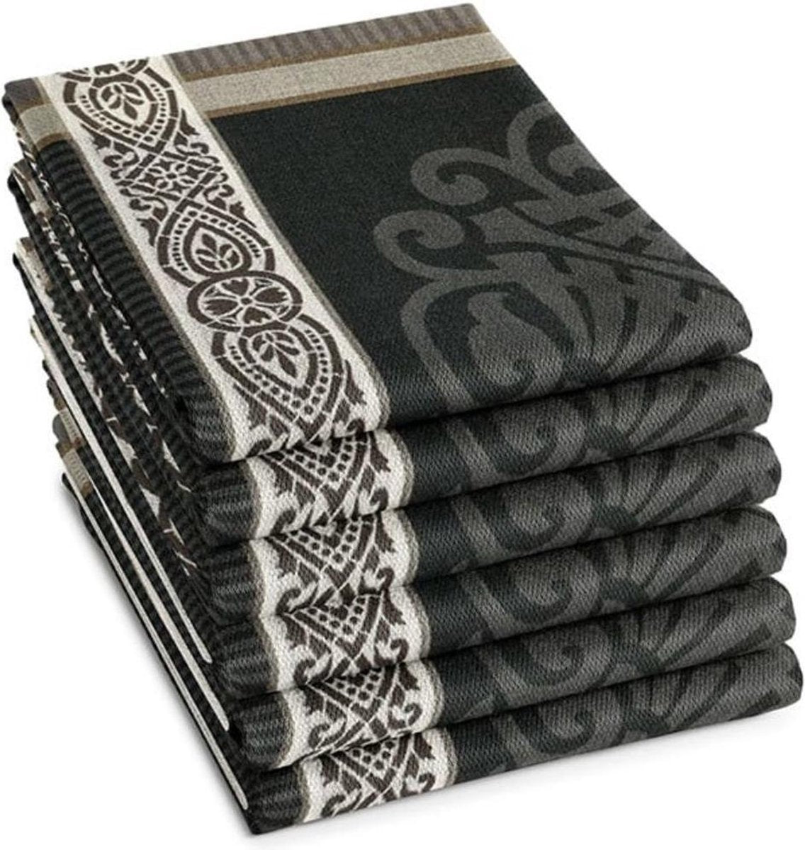 DDDDD Rozet Theedoek (6 Stuks) - 60x65 cm - Grey