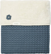 Koeka Wiegdeken wafel/ teddy Oslo - stormy blue 75x100cm