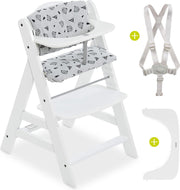 Hauck Alpha Plus Kinderstoel - Voordeelset met Premium kussenset - Wit / Nordic Grey