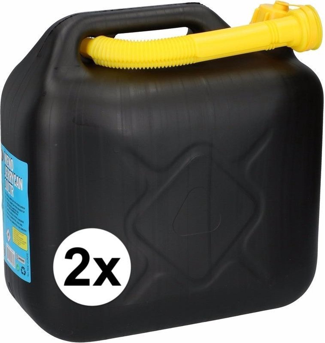 2x Jerrycan 10 liter zwart