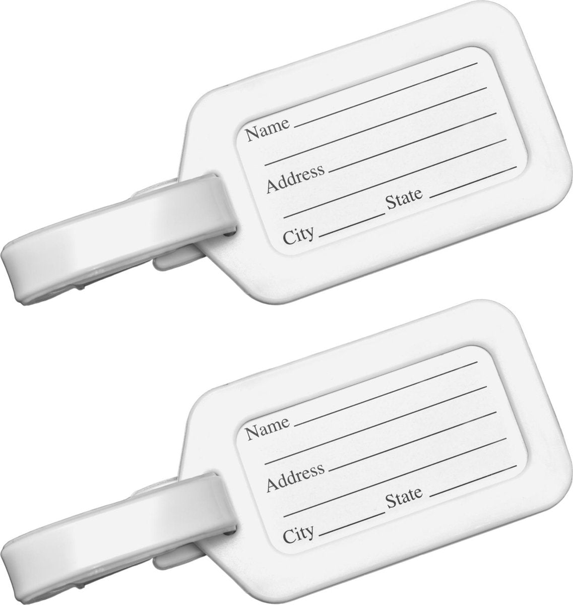 Orange85 bagage labels voor koffers - tag / label - wit - 2 stuks