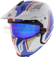 MT Streetfighter SV Twin motorhelm scooterhelm wit blauw rood XL