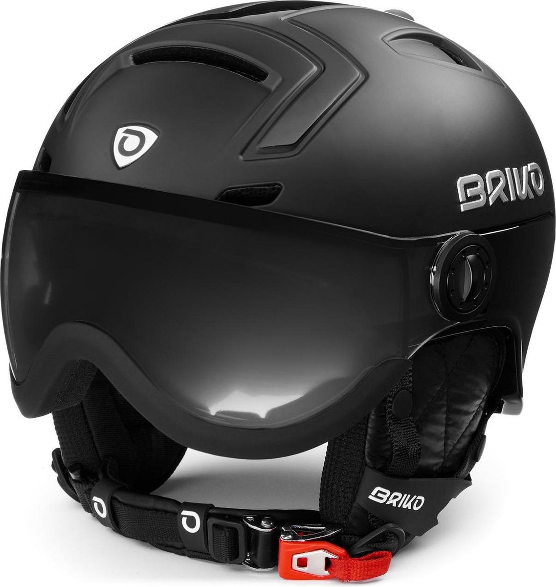 Briko Stromboli Visor Photo Helmet Shiny Matt Black - Maat M/L