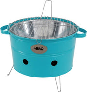 Draagbare Barbecue-emmer Blauw - compact BBQ model geschikt om mee te nemen naar bijvoorbeeld het park