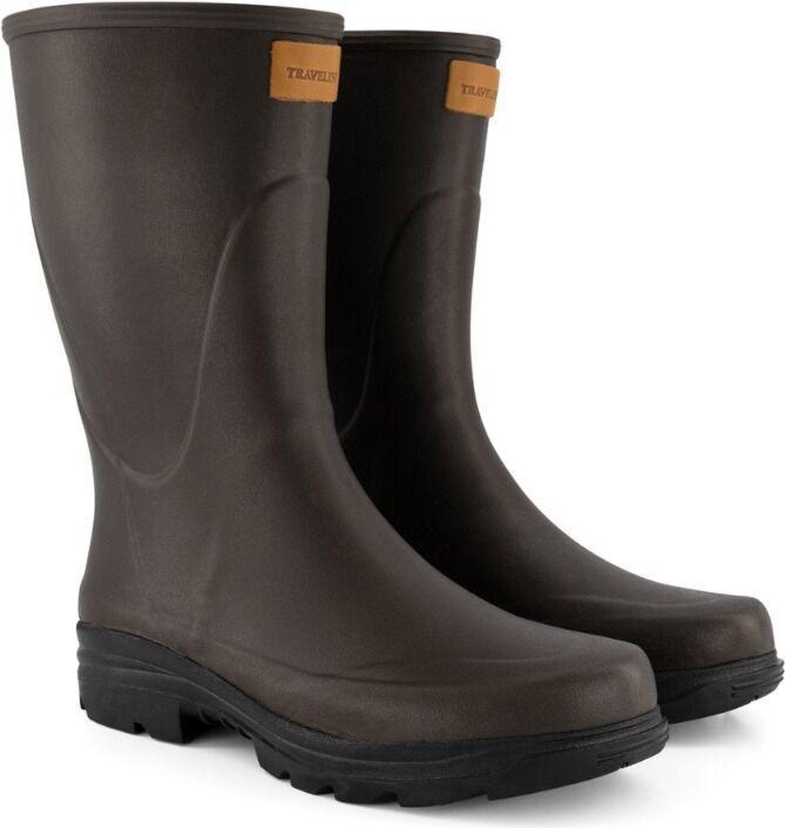 Travelin' Dunas Heren Rubberen Regenlaarzen - Waterdicht en Isolerend - Bruin - Maat 43