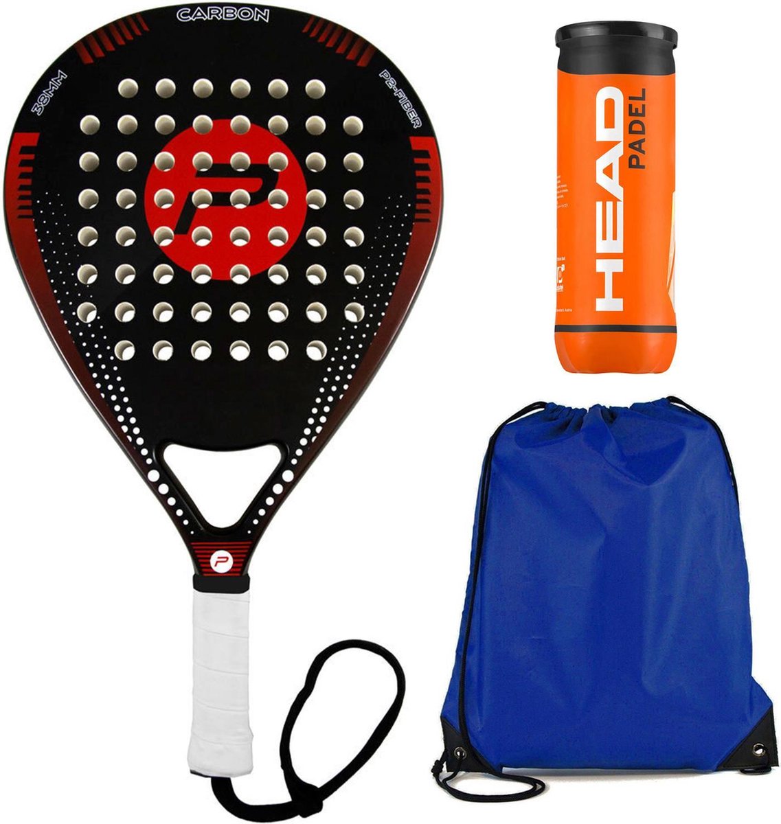 Pure2Improve - Padel racket - Rechet Jugador - Beginners Racket - inclusief rackettas en - padelballen