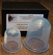 Anti cellulite Cups DUO voor benen en billen  – Cellulitis Cups – Lichaam & Gezicht – Vacuüm Massage Cups – Silicone Cuppingset – TRANSPARANT – 2 Stuks - 1 Medium 5.5 cm - 1 Large 7.0 cm DUO set TRANSPARANT
